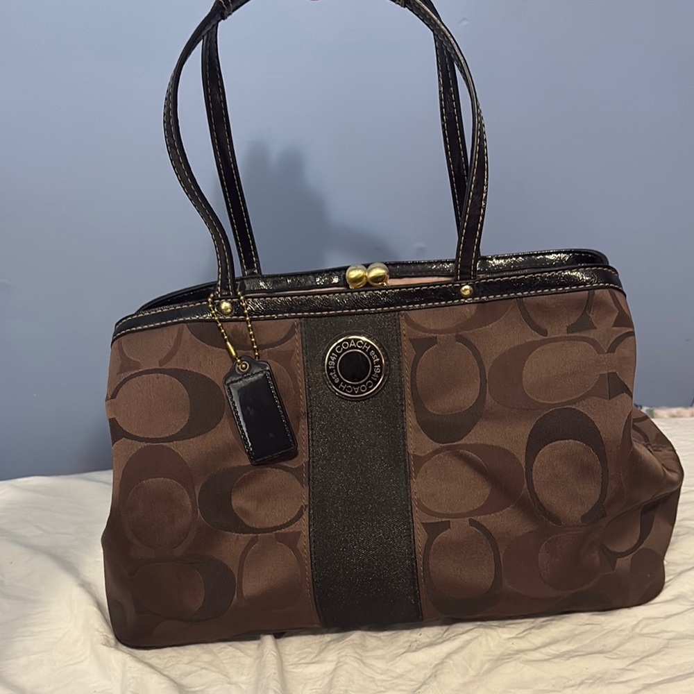 Coach Brown and Black Shoulder Bag